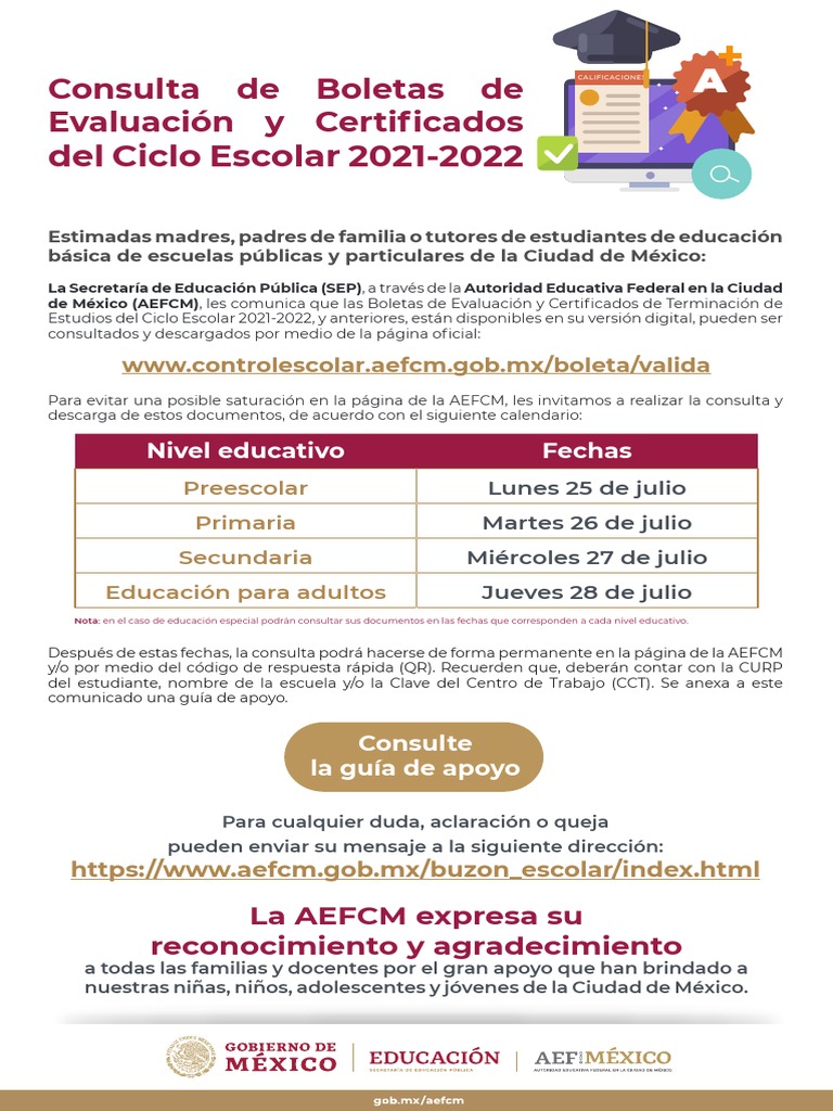 Consulta de Boletas y Certificados 2021-2022 | PDF | Educación primaria