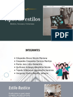 Tipos de Estilos, Diseño y Equipamiento Turístico