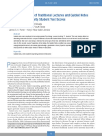 The Relative Effects of Traditional Lectures and Guided Notes Lectures On University Student Test Scores