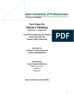 Pascal'S Triangle: Term Paper On