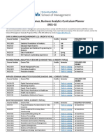 Master of Science, Business Analytics Curriculum Planner 2021-22