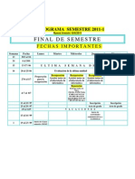 Calendario Semestre 2011-1