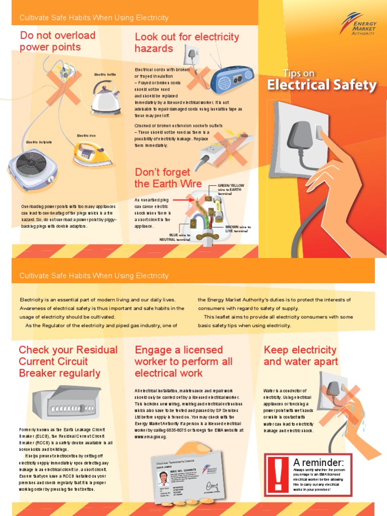 Safety Leaflet PDF Ac Power Plugs And Sockets Electrical Wiring