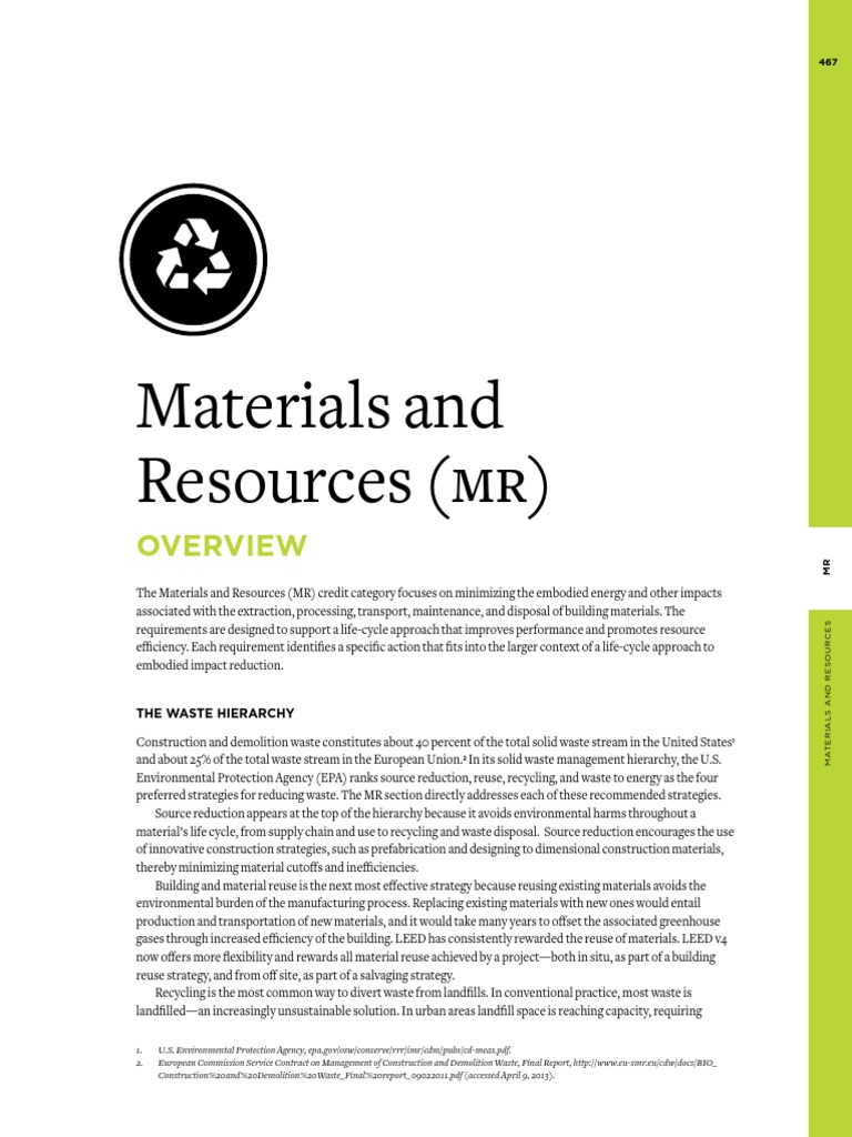 LEED Materials and Resources Overview | PDF | Life Cycle Assessment | Waste