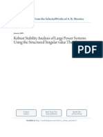 Robust Stability Analysis of Large Power Systems Using The Structured Singular Value Theory