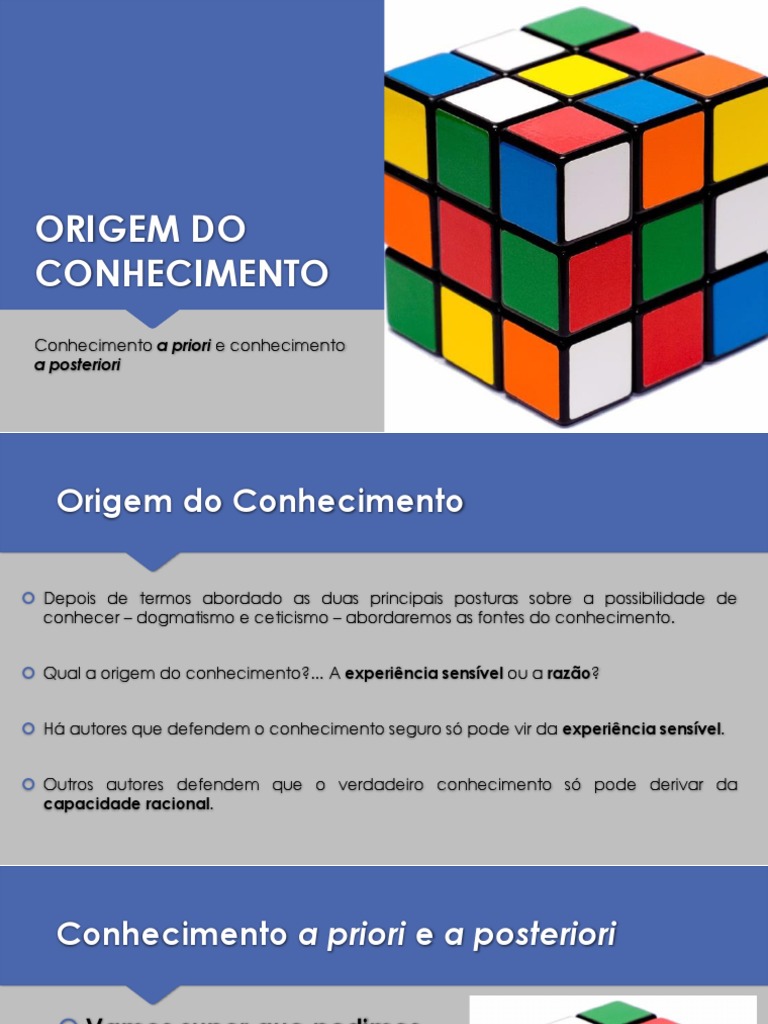 3 - Origem Do Conhecimento | PDF | Conhecimento | A priori e a posteriori