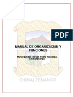 MANUAL de ORGANIZACIÓN Y FUNCIONES. Municipalidad de San Pedro Yepocapa, Chimaltenango.