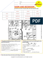 Bathroom and Bedroom Vocabulary Printable English Worksheet