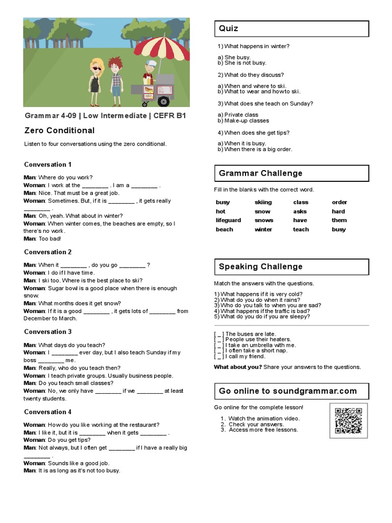 What They Do When: Using the Zero Conditional to Discuss Habits for ...