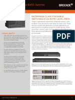 Brocade ICX 6430 and 6450 Switches: Enterprise-Class Stackable Switching at An Entry-Level Price