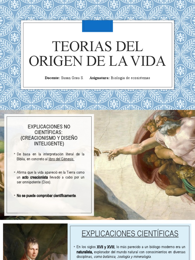Teorias Del Origen de La Vida | PDF | Ciencias fisicas | Química