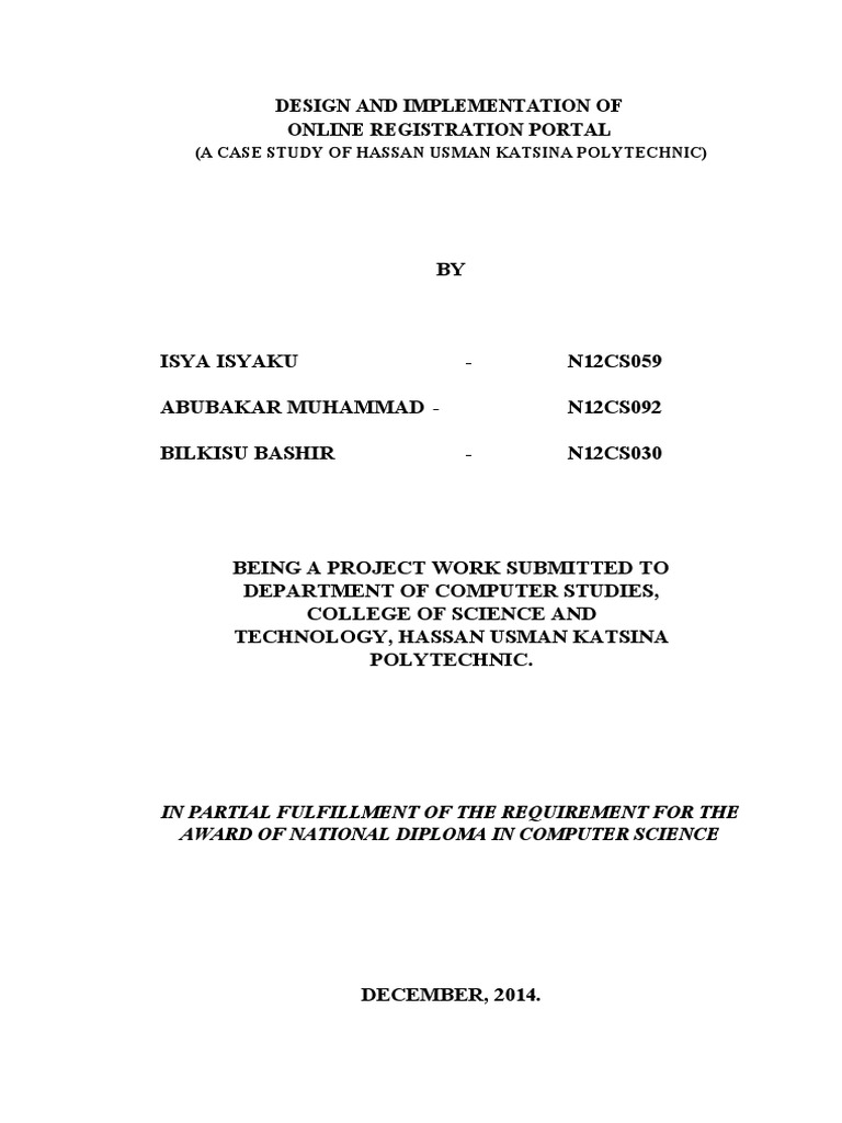 Design and Implementation of Online Registration Portal | PDF | World ...
