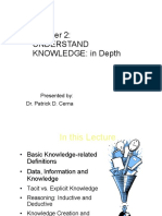 Understand KNOWLEDGE: in Depth: Presented By: Dr. Patrick D. Cerna