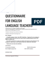 A questionnaire for English Language teaching staff to survey