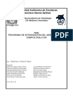 Programa de Intervención Del Servicio Social Campus Siglo Xxi