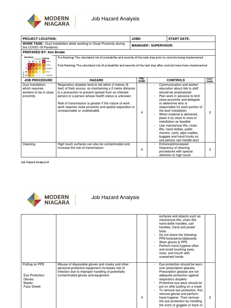1089 Material Handling JHA Working in Close Proximity During COVID
