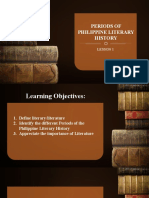 Periods of Philippine Literary History: Lesson 1