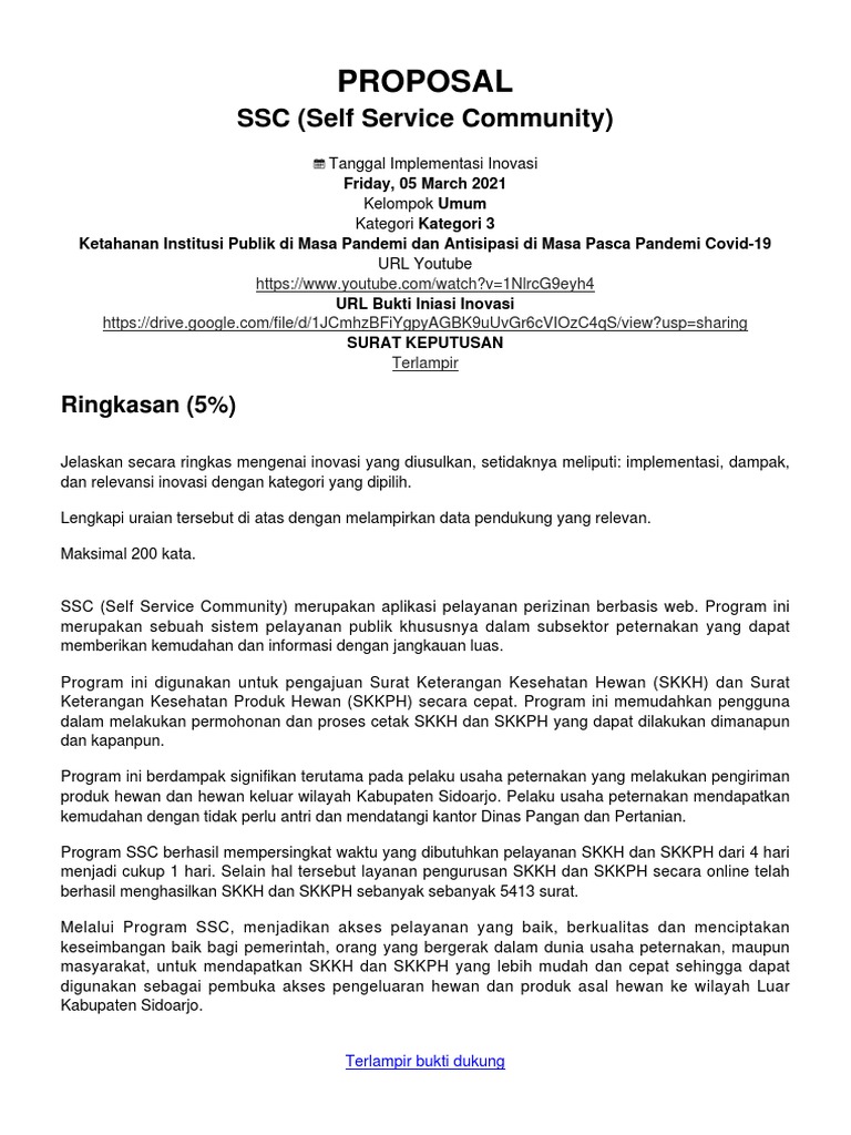 Inovasi SSC untuk Permohonan SKKH dan SKKPH | PDF | Bisnis | Komputer