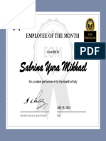 Employee of The Month Sabrina Yura Mikhael