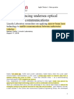 Advancing Undersea Optical Communications