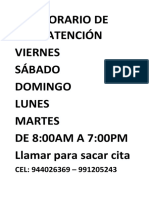 Horario de Atención