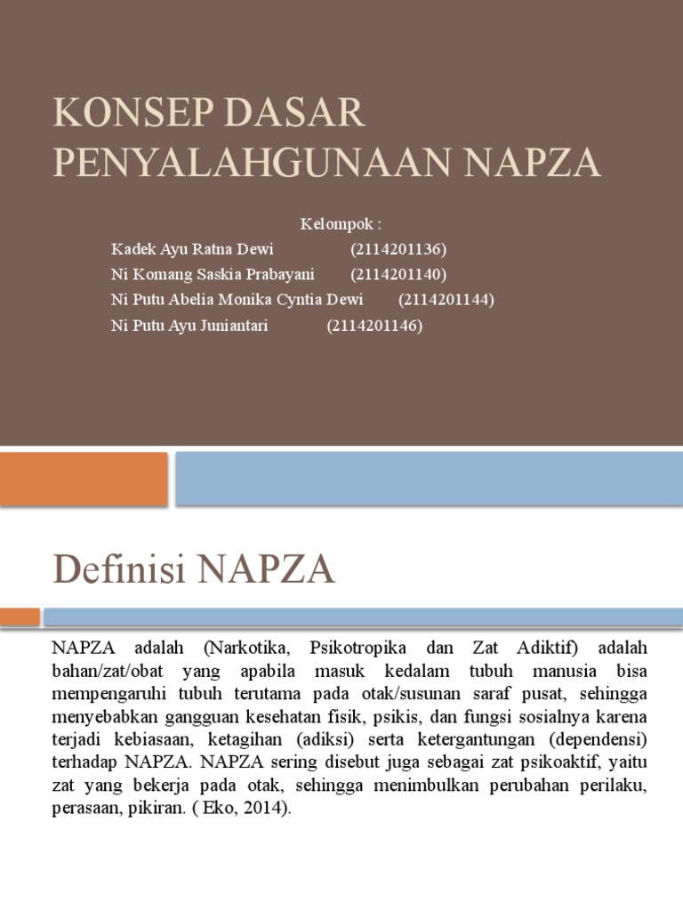 Konsep Dasar Penyalahgunaan NAPZA | PDF