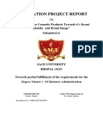 Dissertation Project Report: "Study On Lakme Cosmetic Products Towards It's Brand Identity and Brand Image" Submitted To