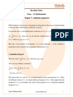 Class 12 Revision Notes Integrals