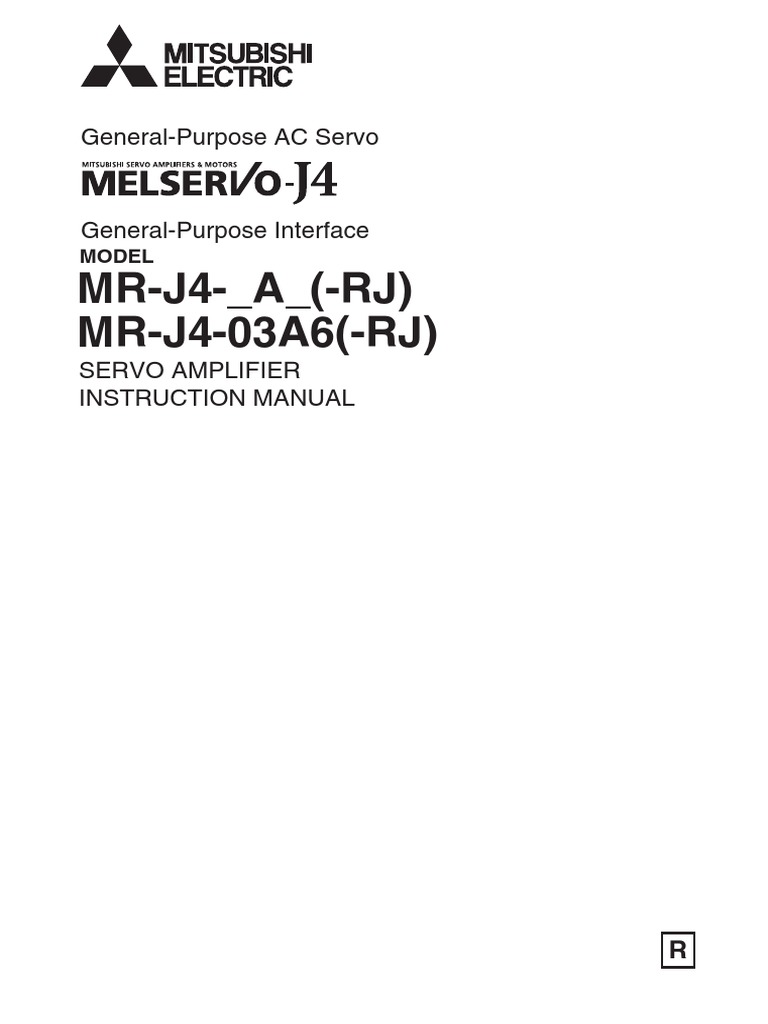 Sh030107r MR J4 A (RJ) MR J4 03A6 (RJ) Servo Amplifier