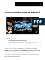 Cuánta Proteína Tomar en Volumen