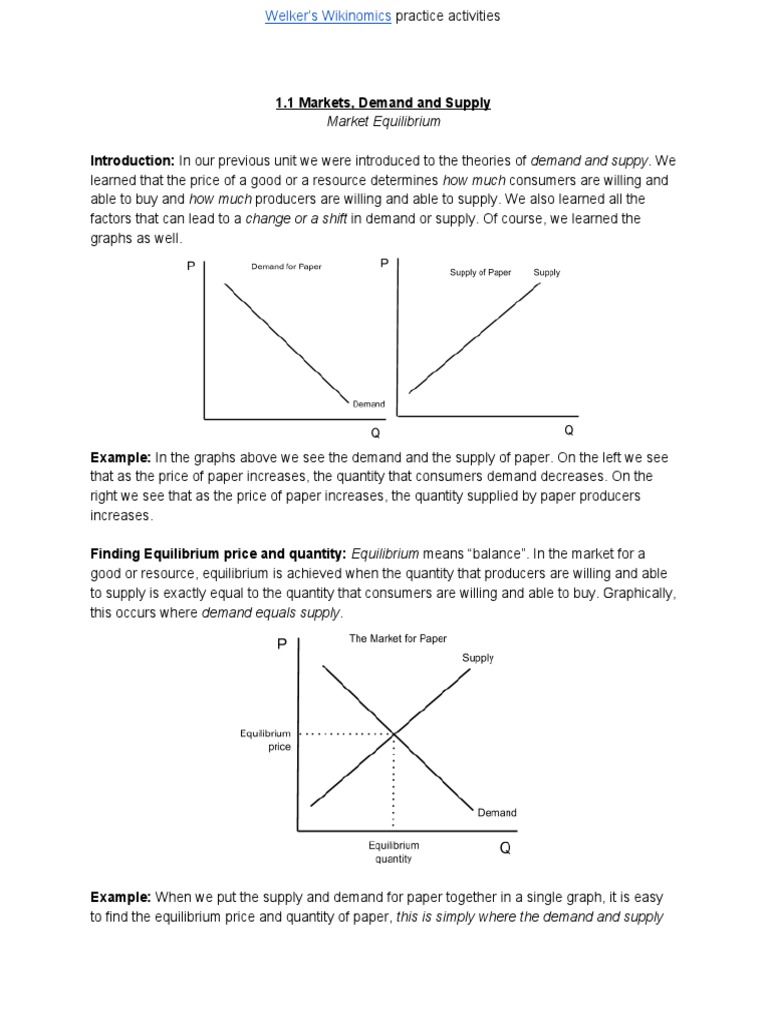 Understanding Market Equilibrium Dynamics | PDF | Supply And Demand ...