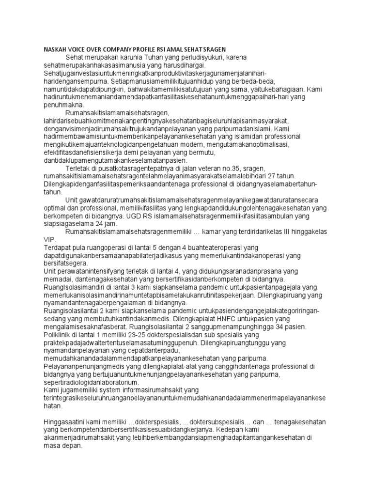 Naskah Voice Over Company Profile | PDF