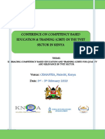 Conference On Competency Based Education & Training (Cbet) in The Tvet Sector in Kenya
