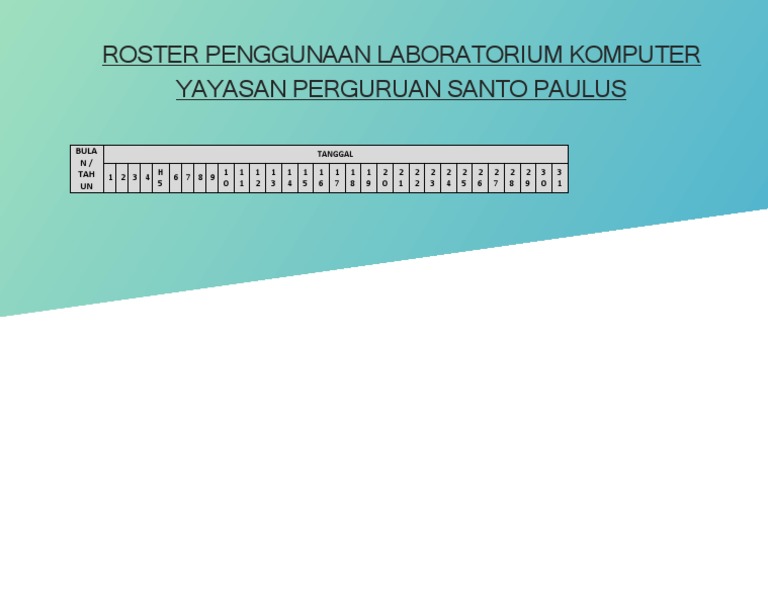 Roster Laboratorium Komputer SPP Bula | PDF