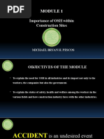 Module 1 - Importance of OSH in Construction Sites