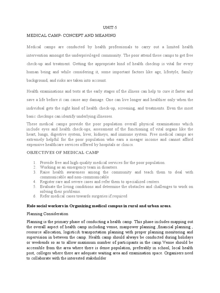 Unit 5 Medical Social Work PDF Health Care Physical Examination