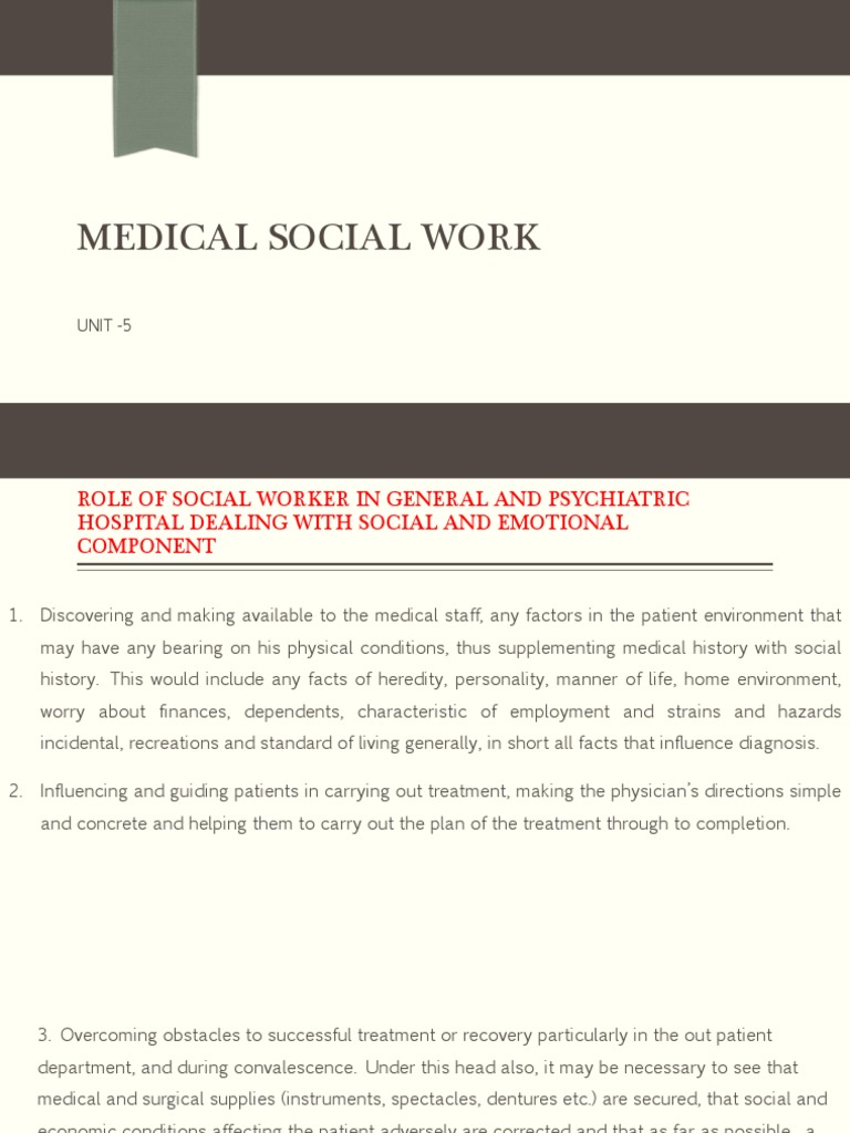 Unit 4 Medical Social Work PDF Tuberculosis Leprosy