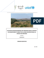 Situation Socioéconomique Des Ménages Dans Le District de Morafenobe Et Impact de La Crise Sociopolitique Au Niveau Des Ménages (PADR, ROR, UNDP, UNICEF/2011)