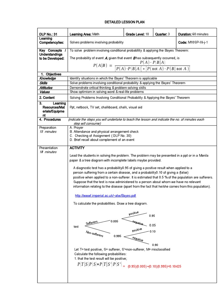 Mastering Conditional Probability: A Detailed Lesson Plan on Applying ...