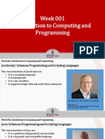 Week 001 Introduction To Computing and Programming