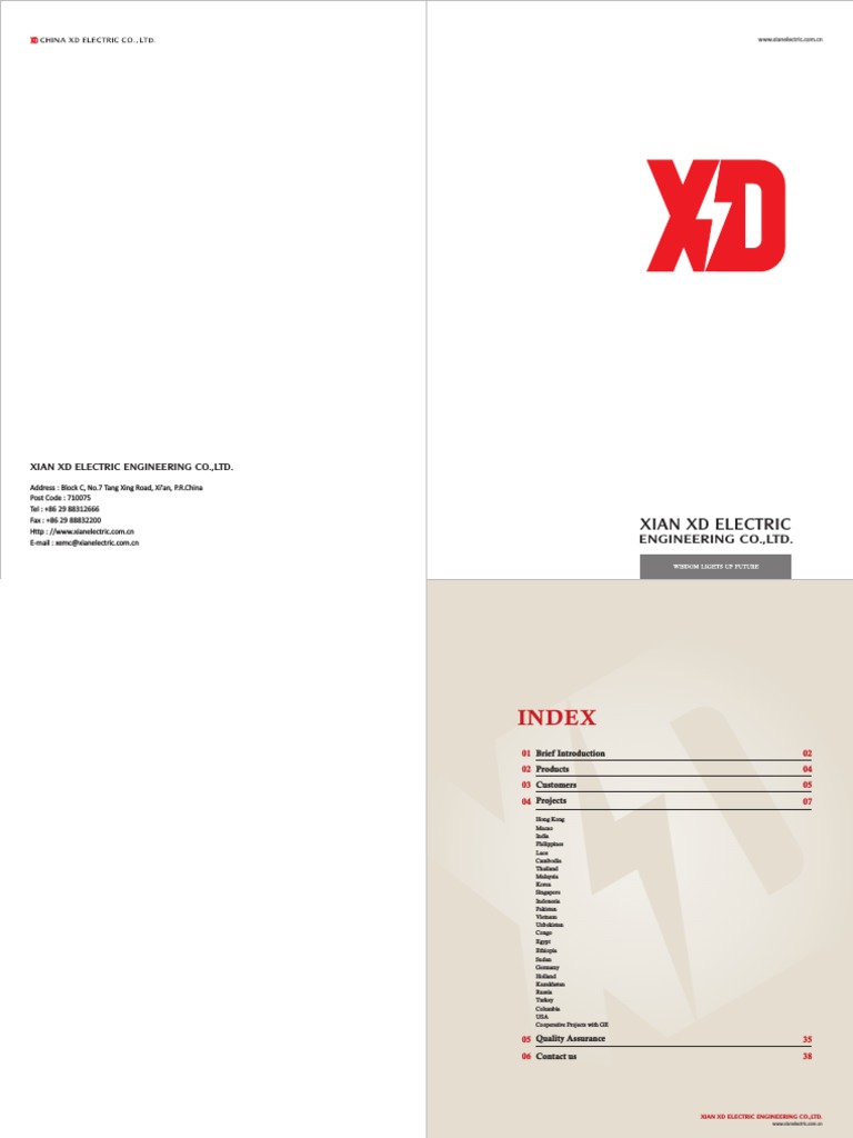 Xian XD Electric Engineering Co.,Ltd PDF Electrical Substation
