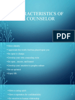 Characteristics and Ethics of Counseling