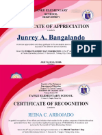 Teacher Appreciation Certificates from Philippine Schools