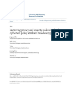 Improving Privacy and Security in Decentralized Ciphertext-Policy Attribute-Based Encryption