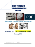 Project Proposal On Iodized Salt Production Factory: Promoted By: Mr. Abdulsemed Negash