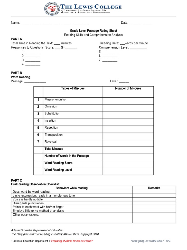 Reading Comprehension Analysis | PDF