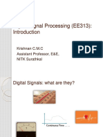 Digital Signal Processing (EE313) :: Krishnan C.M.C Assistant Professor, E&E, NITK Surathkal