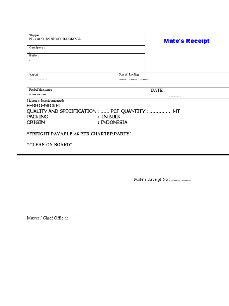Mate's Receipt PDF
