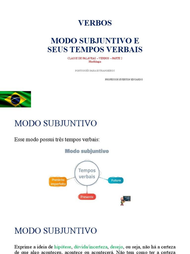 Modo Subjuntivo e Seus Tempos Verbais | PDF | Gramática | Linguística