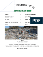 Fredrick Kaheha Field Project On Waste Management